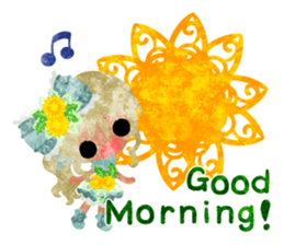 Pretty little people of dandelion sticker #14925462