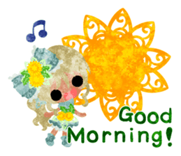 Pretty little people of dandelion sticker #14925462