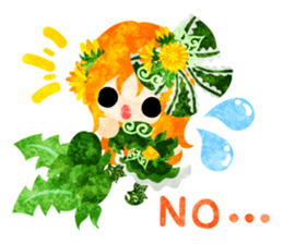 Pretty little people of dandelion sticker #14925465