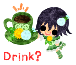 Pretty little people of dandelion sticker #14925466