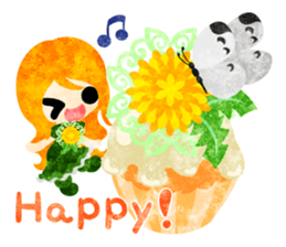 Pretty little people of dandelion sticker #14925467