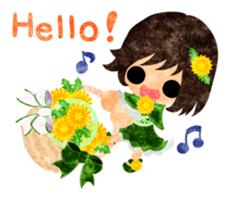 Pretty little people of dandelion sticker #14925468