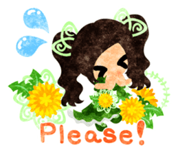 Pretty little people of dandelion sticker #14925470