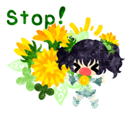 Pretty little people of dandelion sticker #14925471