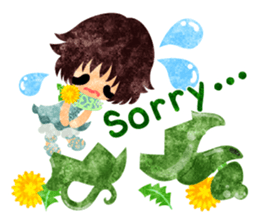 Pretty little people of dandelion sticker #14925472