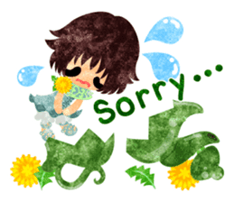 Pretty little people of dandelion sticker #14925472