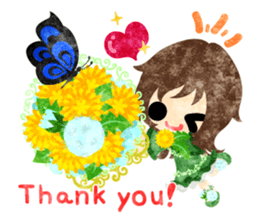 Pretty little people of dandelion sticker #14925473