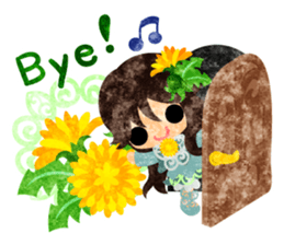 Pretty little people of dandelion sticker #14925474