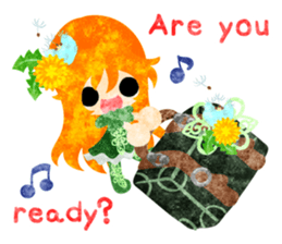 Pretty little people of dandelion sticker #14925475