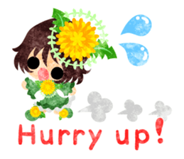 Pretty little people of dandelion sticker #14925476