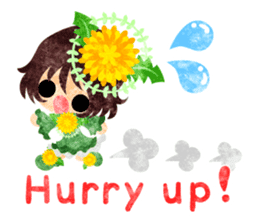 Pretty little people of dandelion sticker #14925476