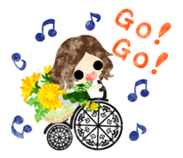 Pretty little people of dandelion sticker #14925477