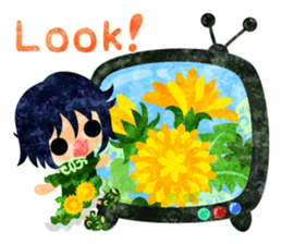 Pretty little people of dandelion sticker #14925480