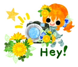 Pretty little people of dandelion sticker #14925481