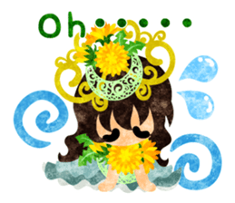 Pretty little people of dandelion sticker #14925483