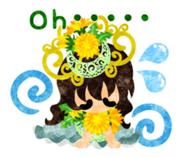 Pretty little people of dandelion sticker #14925483