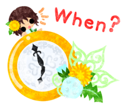 Pretty little people of dandelion sticker #14925485