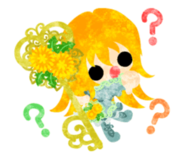 Pretty little people of dandelion sticker #14925486