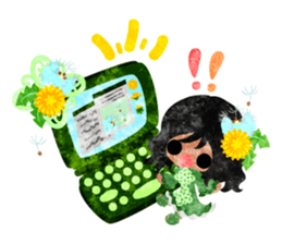 Pretty little people of dandelion sticker #14925487