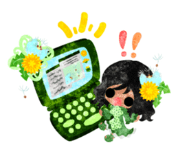 Pretty little people of dandelion sticker #14925487