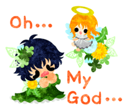 Pretty little people of dandelion sticker #14925491