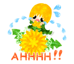 Pretty little people of dandelion sticker #14925492