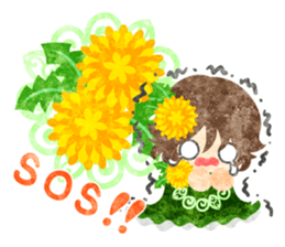 Pretty little people of dandelion sticker #14925494