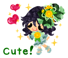 Pretty little people of dandelion sticker #14925495