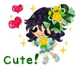 Pretty little people of dandelion sticker #14925495