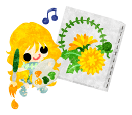 Pretty little people of dandelion sticker #14925496