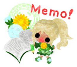 Pretty little people of dandelion sticker #14925497