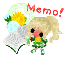 Pretty little people of dandelion sticker #14925497