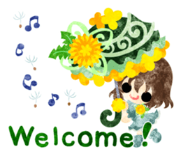 Pretty little people of dandelion sticker #14925498