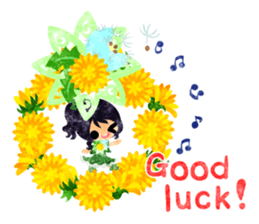 Pretty little people of dandelion sticker #14925499