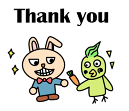 Rabbit , cat and bird sticker sticker #14925985