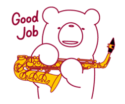 The bear."UGOKUMA"He plays a saxophone.2 sticker #14926918