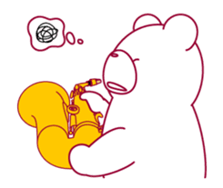The bear."UGOKUMA"He plays a saxophone.2 sticker #14926929