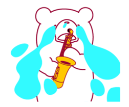 The bear."UGOKUMA"He plays a saxophone.2 sticker #14926940