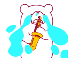 The bear."UGOKUMA"He plays a saxophone.2 sticker #14926940