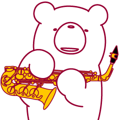 The bear."UGOKUMA"He plays a saxophone.2
