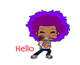 Afro girl animation sticker #14932222