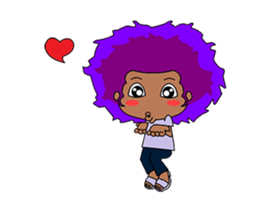 Afro girl animation sticker #14932223