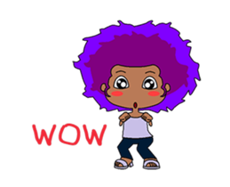 Afro girl animation sticker #14932224
