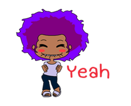 Afro girl animation sticker #14932225