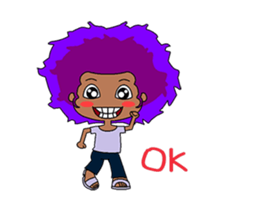 Afro girl animation sticker #14932226