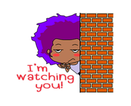 Afro girl animation sticker #14932227