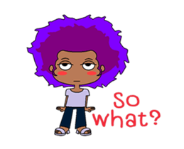 Afro girl animation sticker #14932228