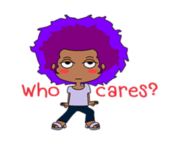 Afro girl animation sticker #14932229
