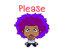 Afro girl animation sticker #14932230