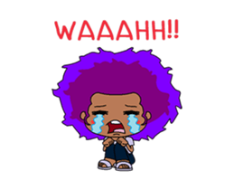 Afro girl animation sticker #14932231